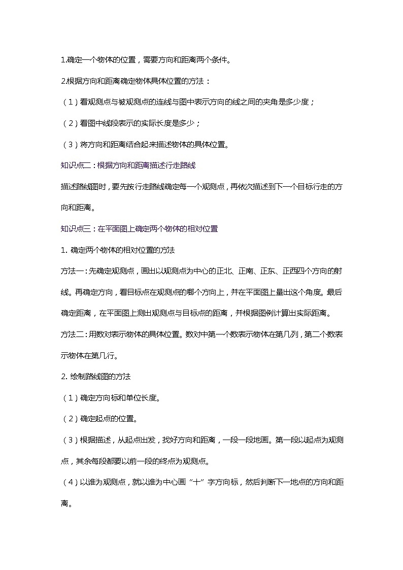 第六单元《确定位置》(原卷版+解析版)——【期末复习】2022-2023学年五年级下册数学单元复习知识点+练习学案(北师大版)02