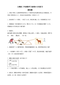 人教版三年级数学下册期末专项复习：解答题（有答案）