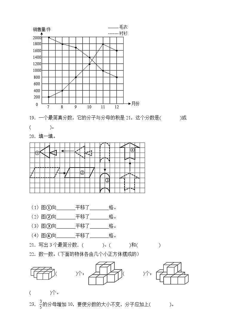 人教版五年级数学下册期末专项复习:填空题(有答案)03