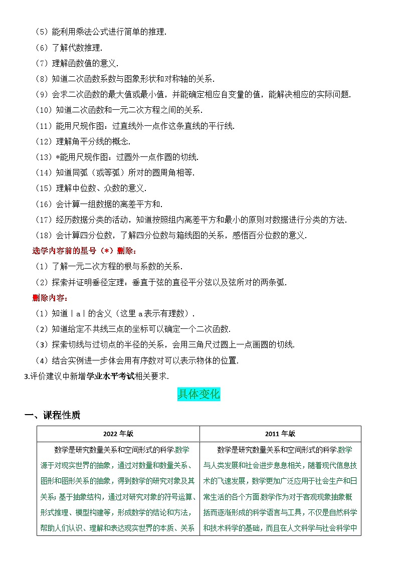 义务教育《数学》课程标准2022年版新变化第3页