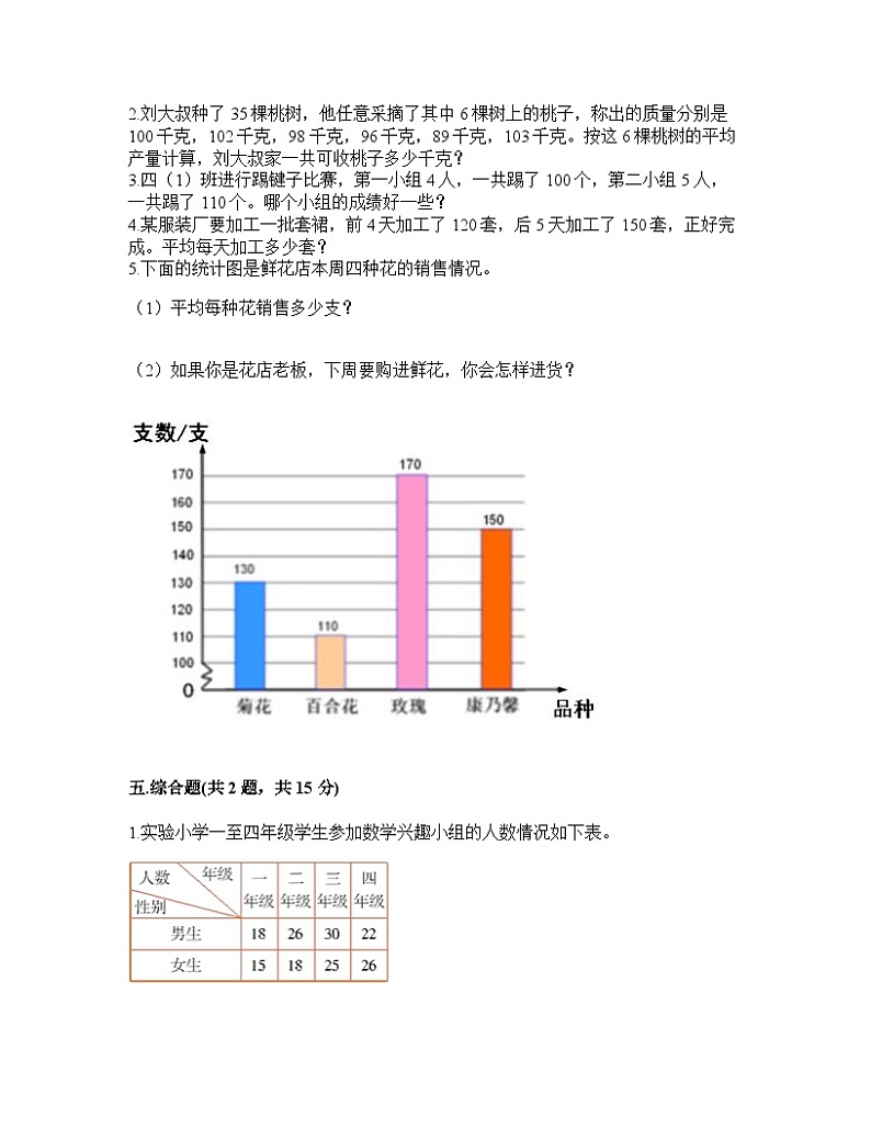 5年级数学苏教版上册第6单元复习《单元测试》04第3页