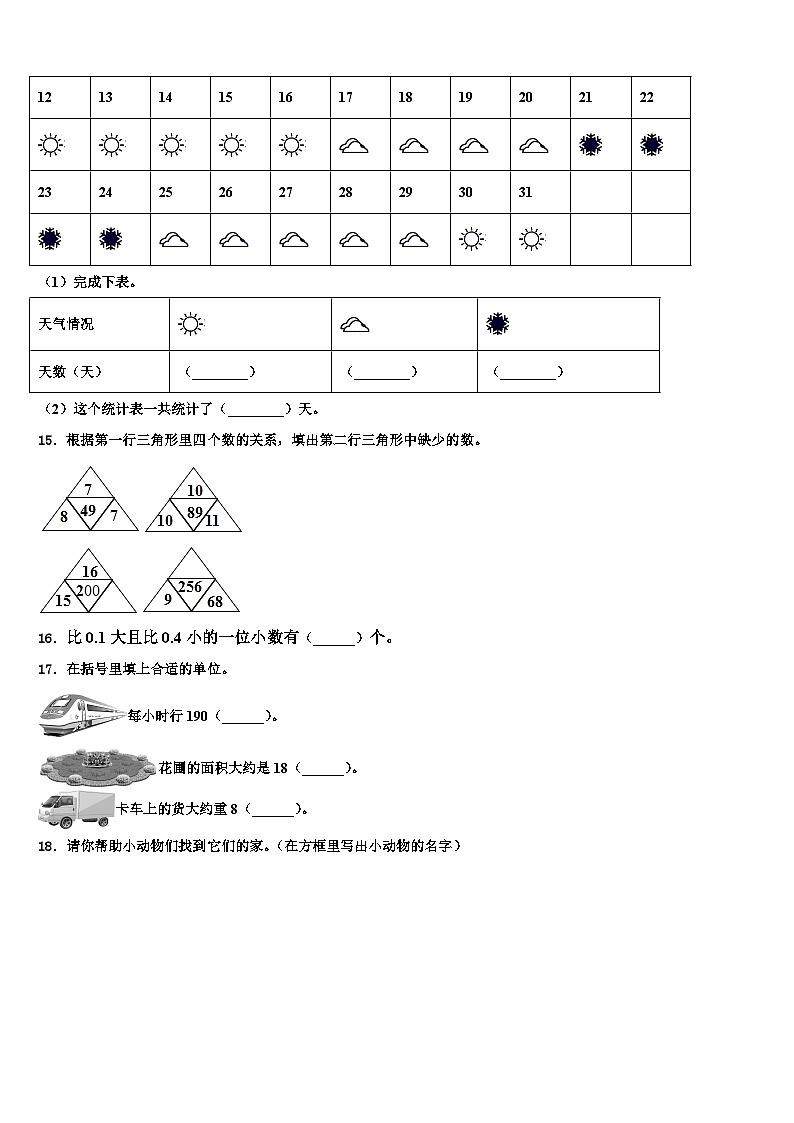 2023届福建省石狮市自然门学校三下数学期末复习检测试题含解析第2页