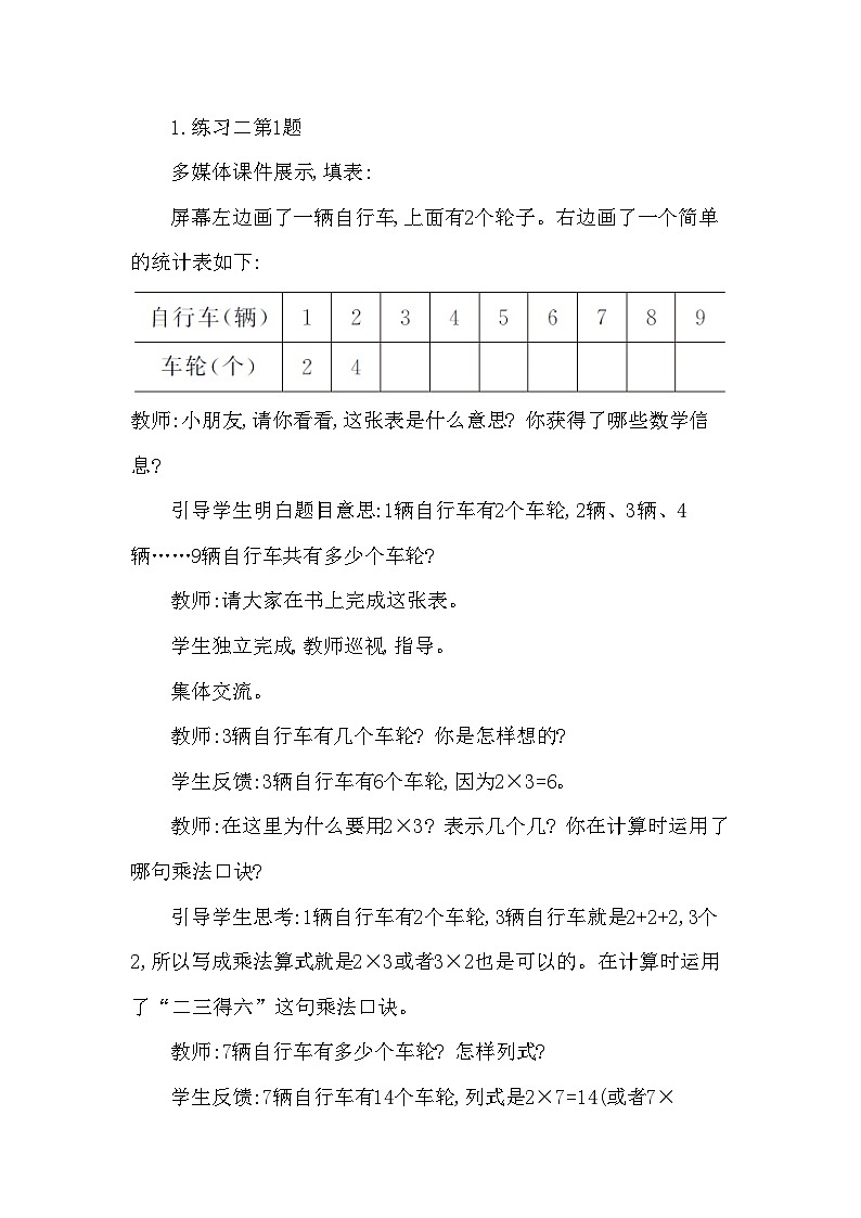 西南2数上 一 表内乘法(一)2. 1,2的乘法口诀 PPT课件+教案02