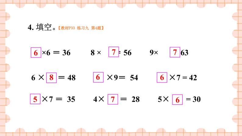 西南2数上 三 表内乘法（二）2. 8,9的乘法口诀 PPT课件+教案06