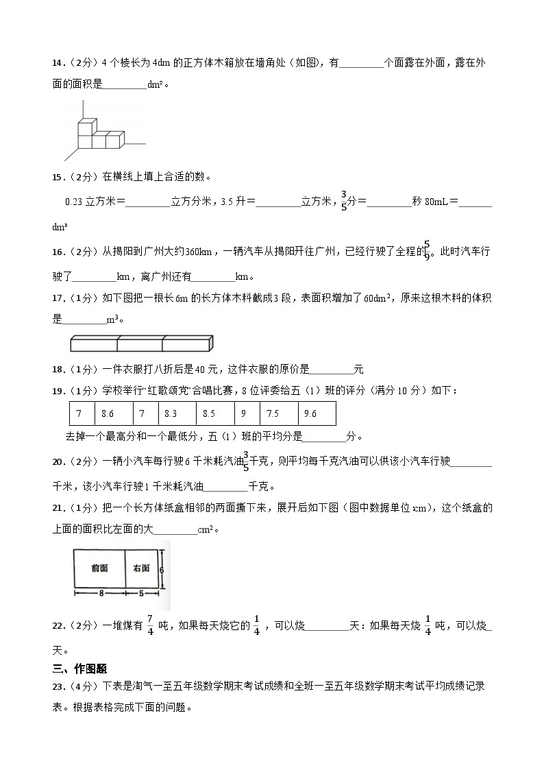 广东省深圳市2022-2023学年数学五年级下学期期末教学质量检测模拟卷（一）03