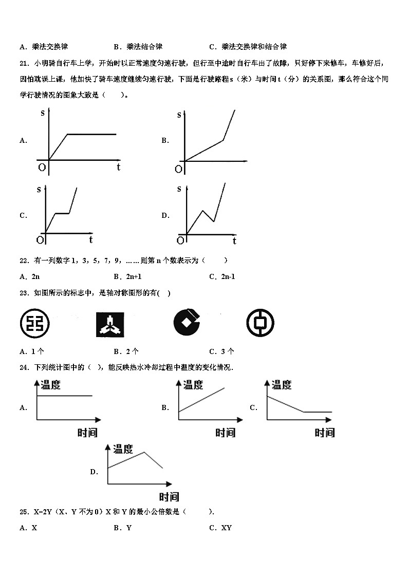 2023届安徽省蚌埠市怀远县数学四年级第二学期期末统考试题含解析第2页