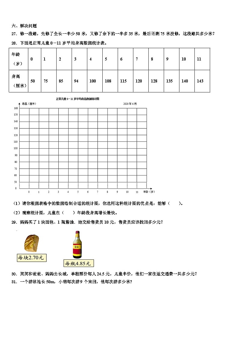2023届成都市青羊区数学四年级第二学期期末质量跟踪监视模拟试题含解析03