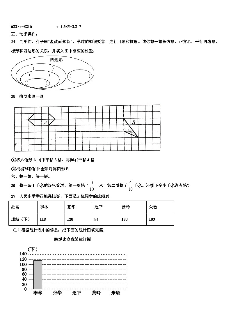 2023年岳池县四年级数学第二学期期末监测模拟试题含解析第3页