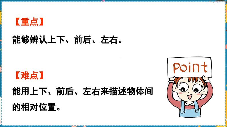 数学青岛一(上) 四 有趣的游戏 信息窗 认识上下、前后、左右 PPT课件03