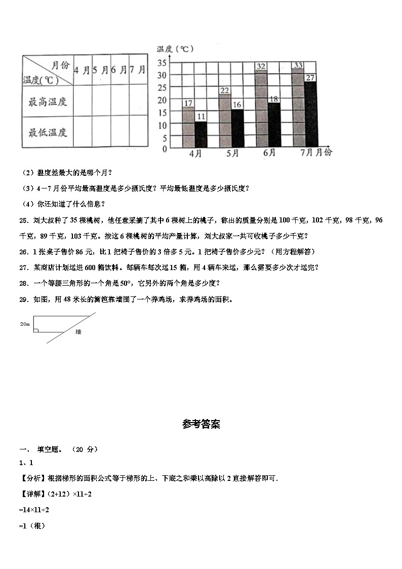 河北省沧州任丘市2023年数学四年级第二学期期末监测模拟试题含解析03