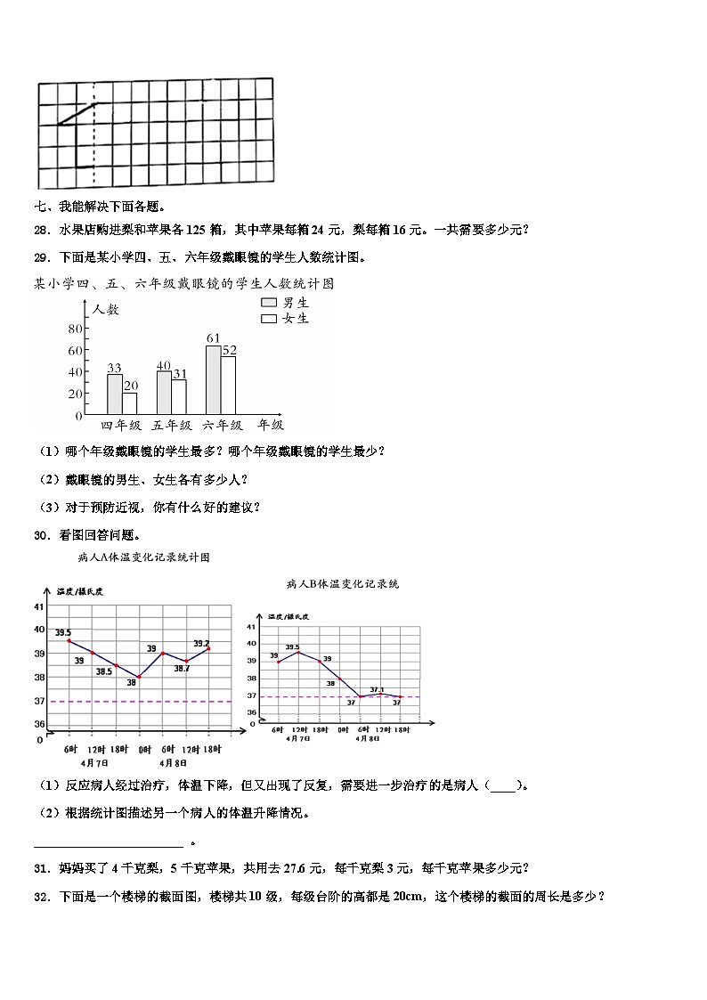 河北省石家庄市赞皇县2022-2023学年数学四年级第二学期期末检测模拟试题含解析03