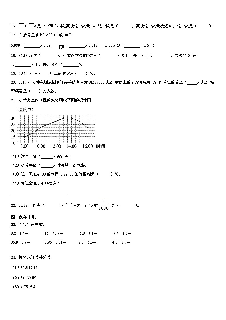 红河哈尼族彝族自治州河口瑶族自治县2022-2023学年数学四下期末综合测试试题含解析第2页