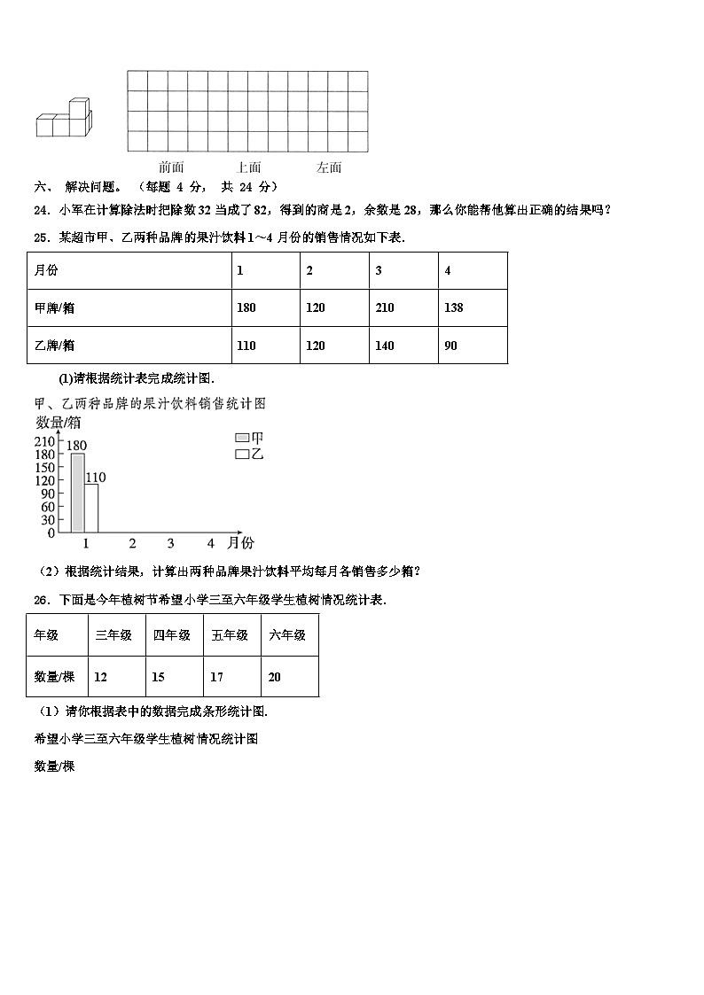 阿坝藏族羌族自治州壤塘县2022-2023学年数学四下期末监测模拟试题含解析第3页