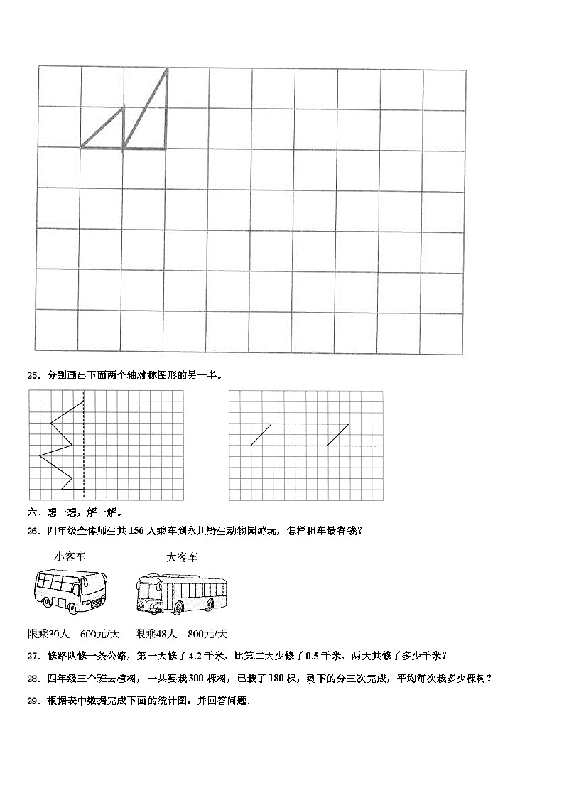 青海省黄南藏族自治州河南蒙古族自治县2022-2023学年四年级数学第二学期期末综合测试试题含解析第3页