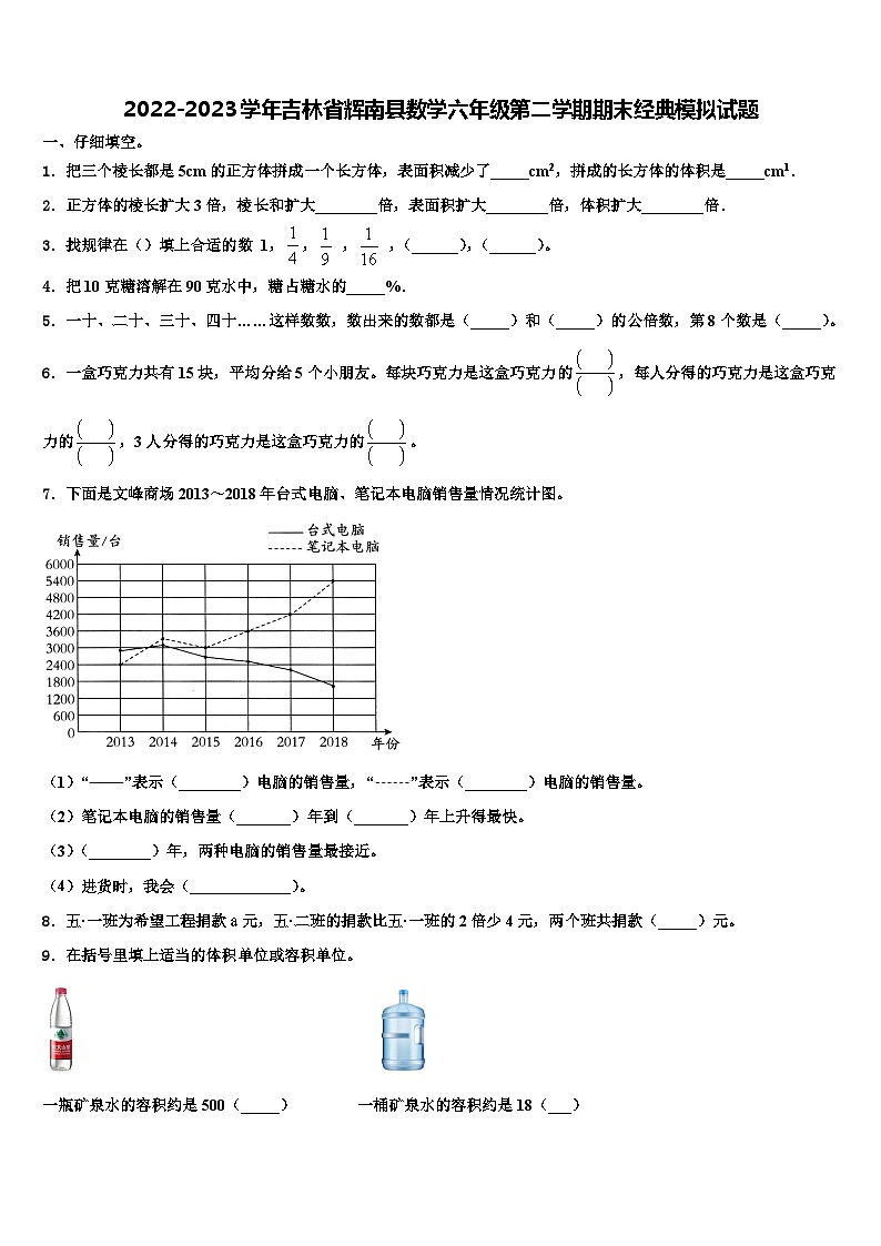 2022-2023学年吉林省辉南县数学六年级第二学期期末经典模拟试题含解析01