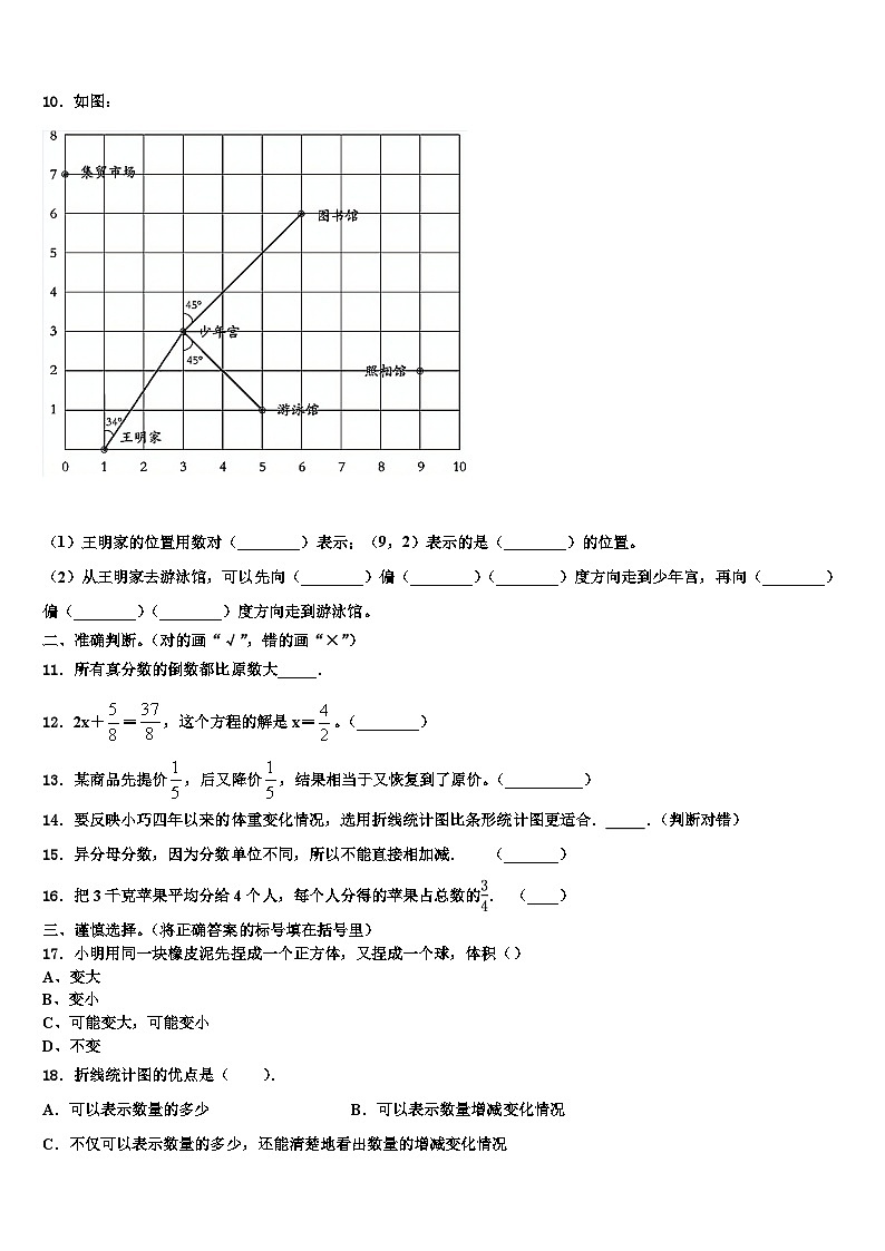 2022-2023学年四川省遂宁市蓬溪县六年级数学第二学期期末联考试题含解析第2页