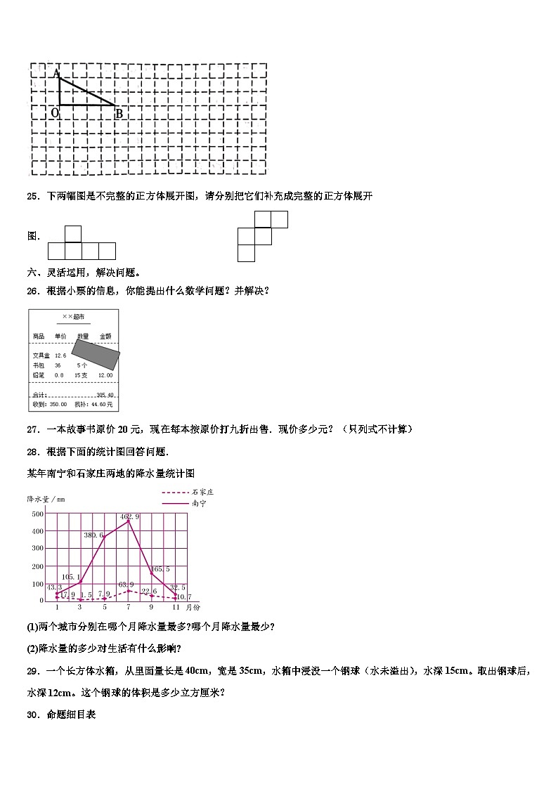 2022-2023学年宁波市北仑区六年级数学第二学期期末质量检测试题含解析第3页