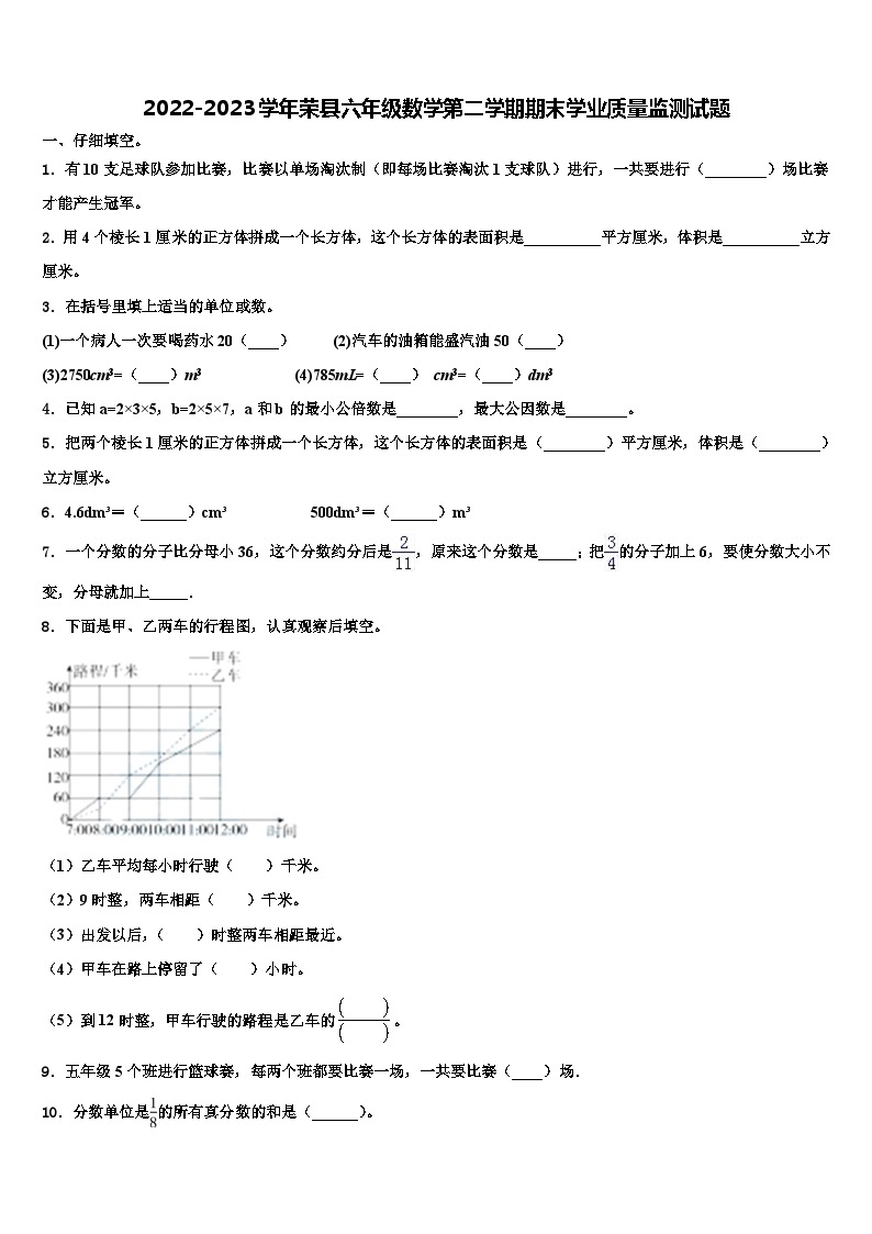 2022-2023学年荣县六年级数学第二学期期末学业质量监测试题含解析01