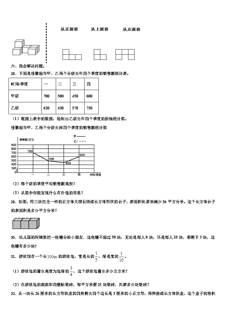 2023届永吉县六年级数学第二学期期末达标检测模拟试题含解析第3页