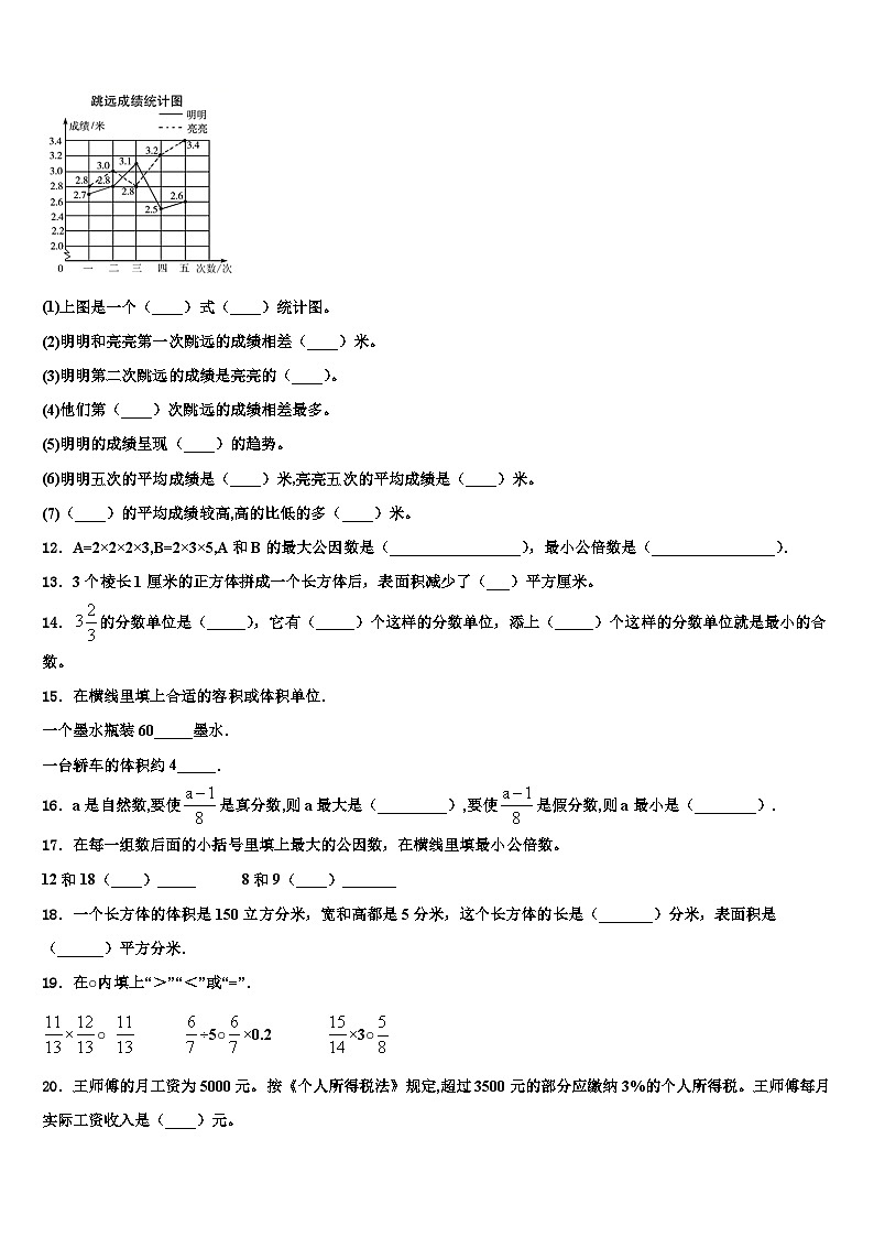 2023年甘肅省武威市涼州區(qū)農(nóng)村小學數(shù)學六下期末聯(lián)考試題含解析第2頁