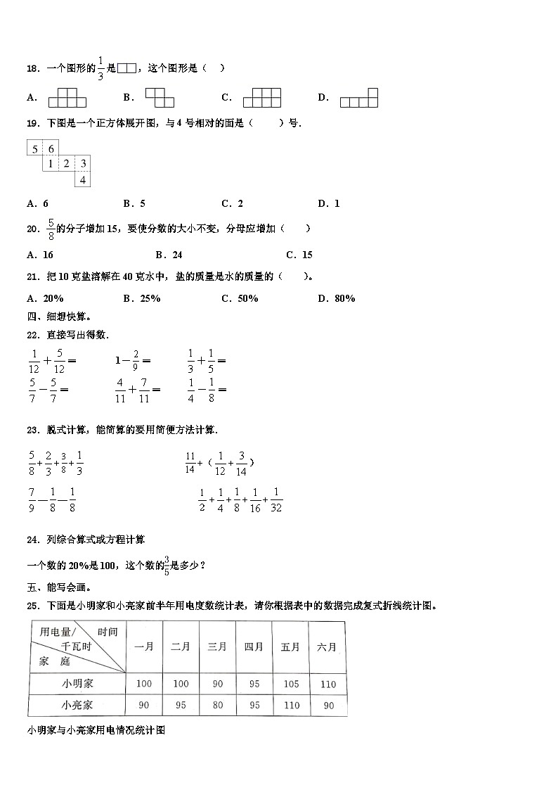 大同市南郊区2022-2023学年六年级数学第二学期期末综合测试试题含解析02