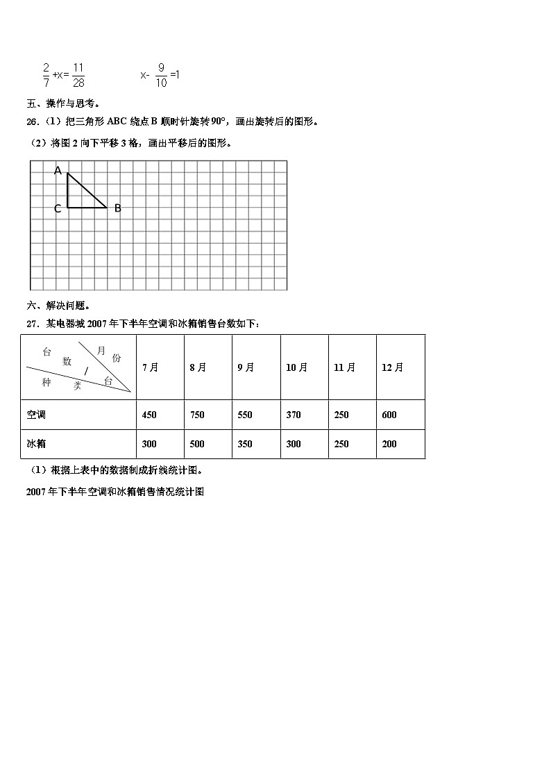 山东省潍坊市坊子区2023年六年级数学第二学期期末检测试题含解析第3页