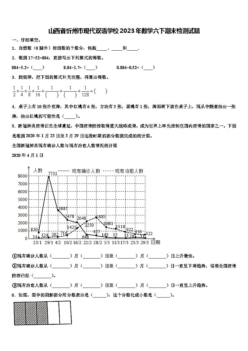 山西省忻州市现代双语学校2023年数学六下期末检测试题含解析01