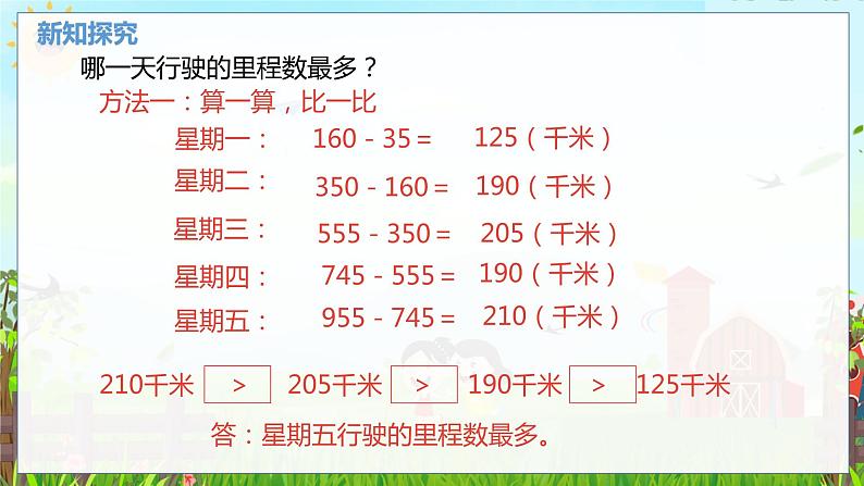 数学北师大三(上) 第3单元 3.6解决起点非0的有关里程表的实际问题 PPT课件第6页