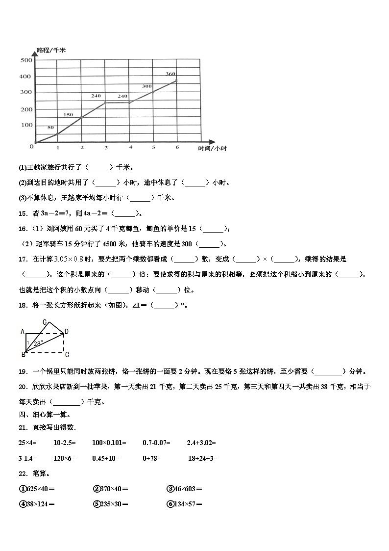 2022-2023学年甘肃省兰州市数学四年级第二学期期末复习检测试题含解析第2页