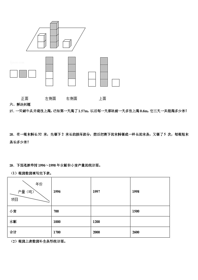 2023年辽宁省大连市沙河口区数学四年级第二学期期末考试模拟试题含解析第3页