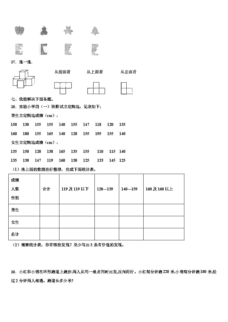 内蒙古赤峰市阿鲁科尔沁旗2022-2023学年数学四年级第二学期期末检测试题含解析第3页