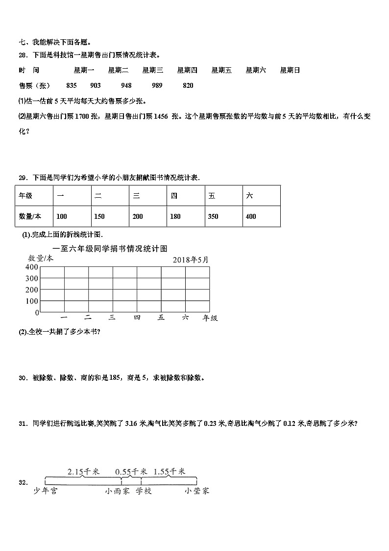 阿克苏市2023年数学四下期末质量跟踪监视模拟试题含解析03