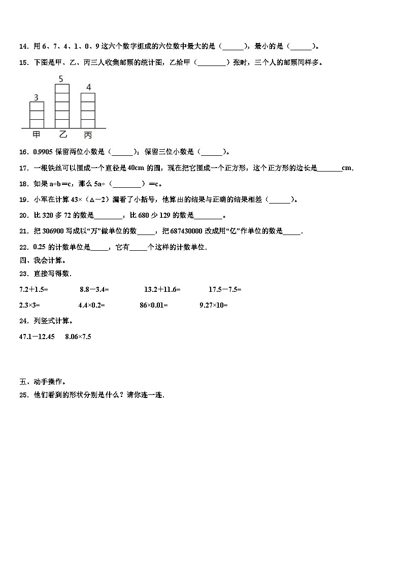 陕西省宝鸡市凤翔区2023年数学四年级第二学期期末复习检测模拟试题含解析02
