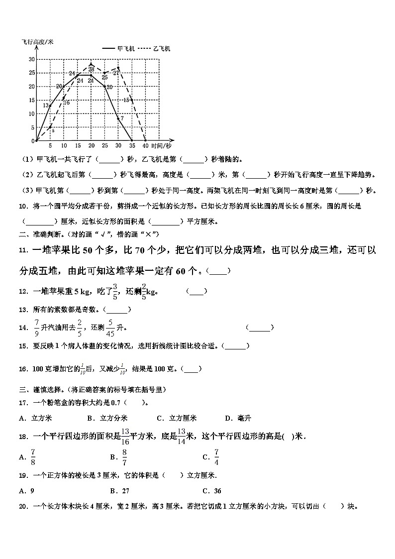 2022-2023学年德州市数学五下期末检测模拟试题含解析第2页