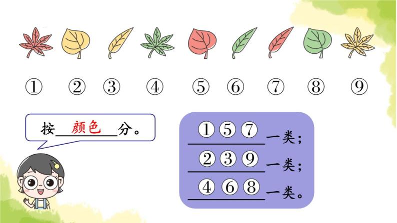 青岛版小学一年级数学上册二妈妈的小帮手分类与比较回顾整理作业课件08