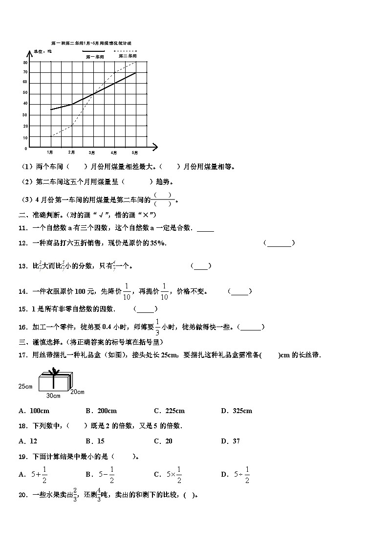 2023届崇左市扶绥县数学五下期末联考试题含解析第2页