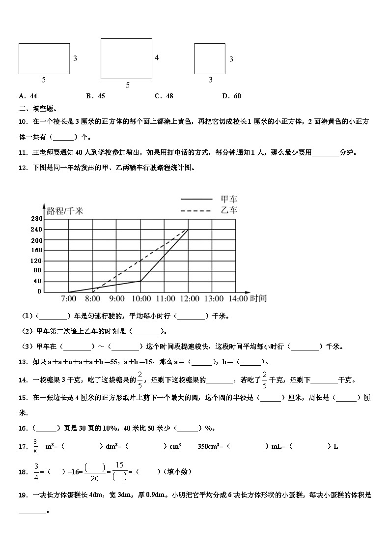 2023届河南省平顶山市湛河区数学五年级第二学期期末达标检测试题含解析第2页