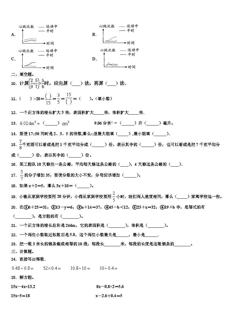 2023届洛隆县数学五年级第二学期期末调研试题含解析第2页