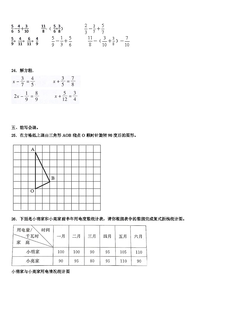 2023届衢州市数学五年级第二学期期末检测模拟试题含解析03