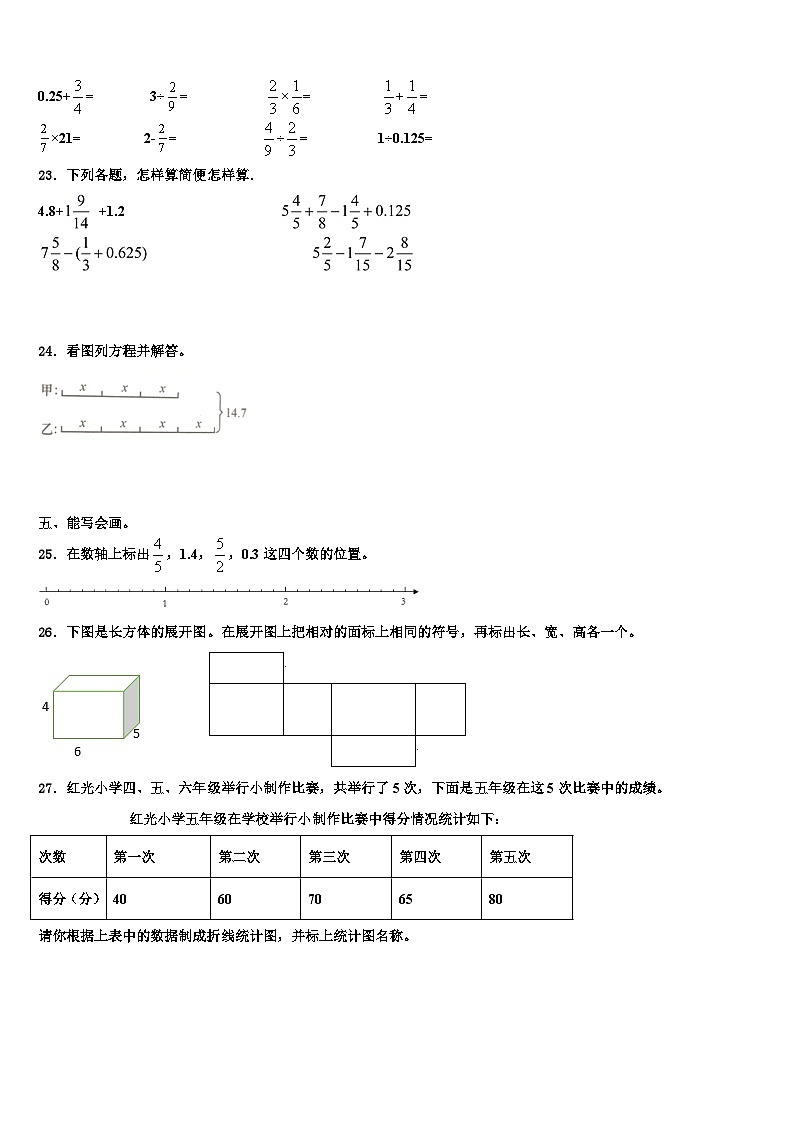 2023届邵阳市新宁县数学五下期末质量跟踪监视模拟试题含解析03