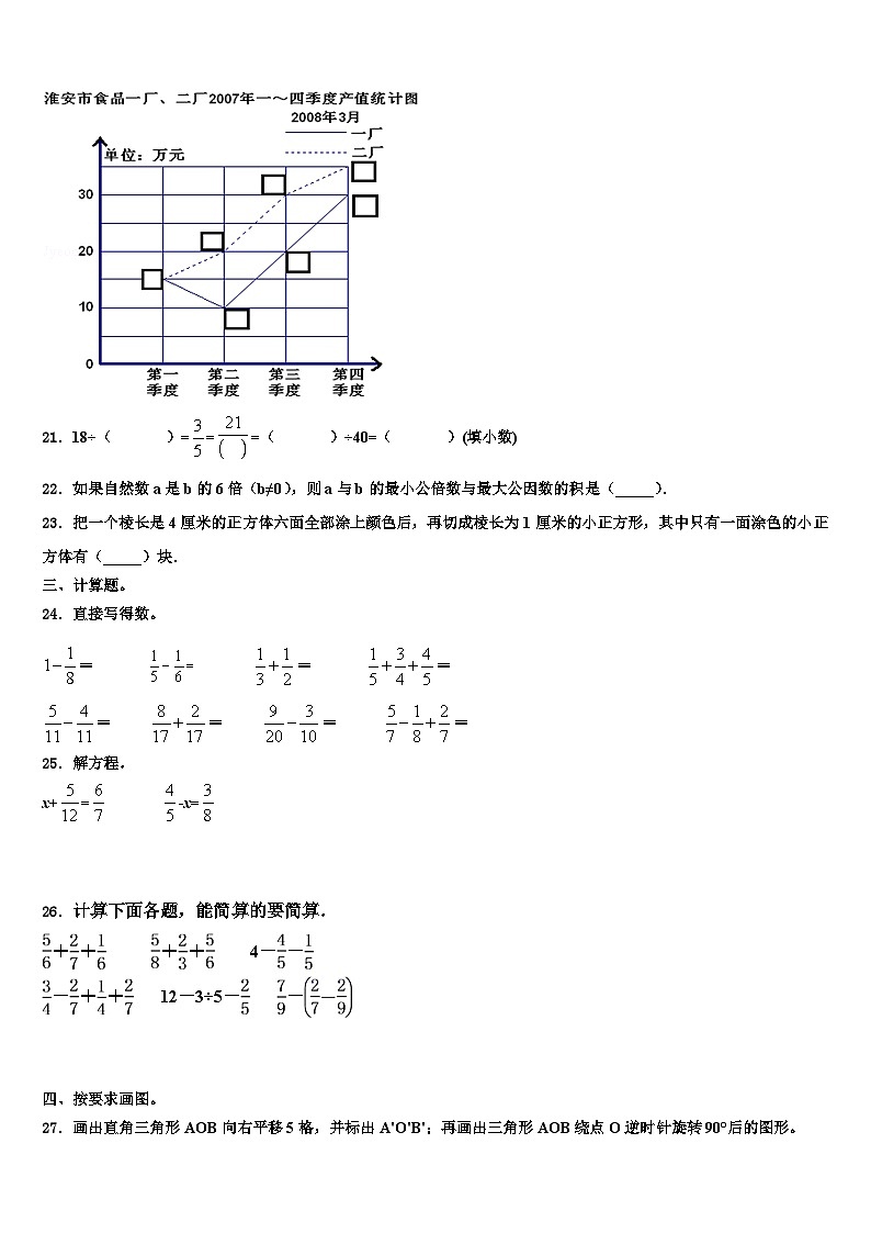 2023届陕西省渭南市大荔县五年级数学第二学期期末复习检测试题含解析第3页