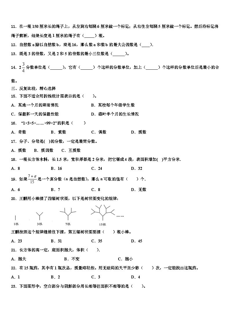 2023届雅安市名山县数学五下期末检测模拟试题含解析第2页