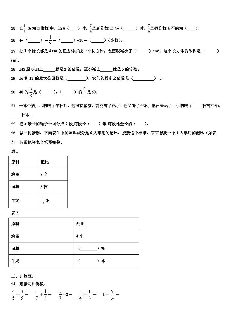 2023年四川省成都市崇州市数学五下期末监测试题含解析第2页