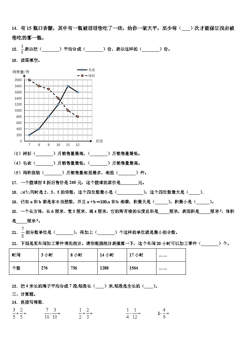 广西河池市环江县2022-2023学年数学五年级第二学期期末学业水平测试试题含解析第3页