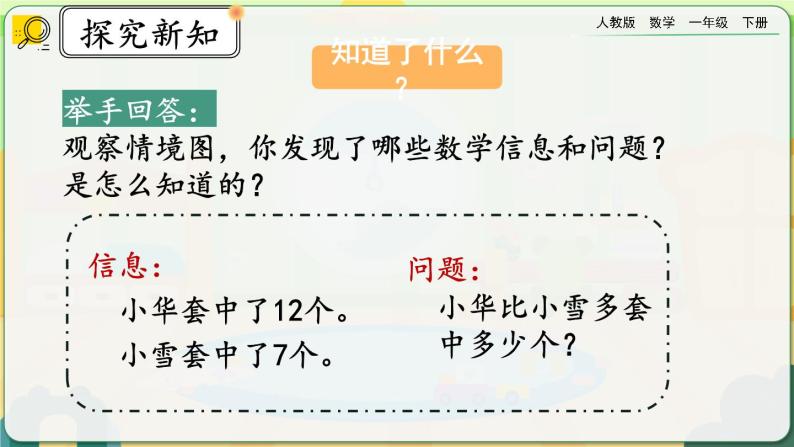 【2023教材插图】人教版数学一年级下册 2.9《解决问题（2）》课件（送教案+练习）04