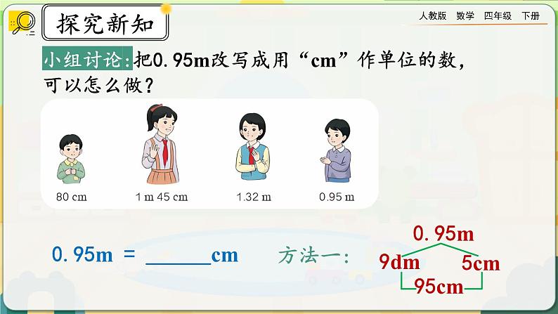 【2023最新插图】人教版数学四年级下册 4.4.2《高级单位的数改写成低级单位的数》课件(送教案+练习)03