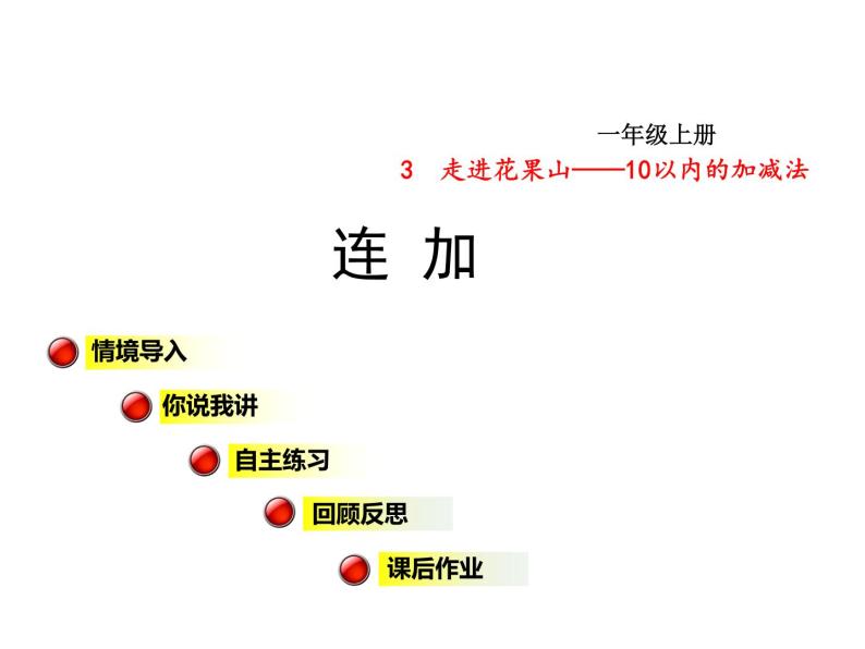 青岛版小学数学一年级上学期第3单元连加课件01