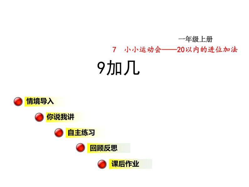 青岛版小学数学一年级上学期第7单元9加几课件01