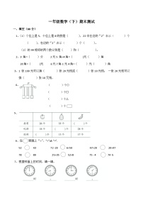 期末测试题 (试题)一年级下册数学-北师大版