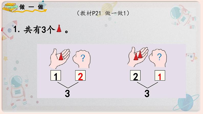 【最新教材插图】人教版小学一年级数学上册第三单元第4课时《分与合》精品课件第7页